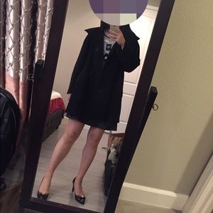 Auth Maxmara black  virgin wool coat